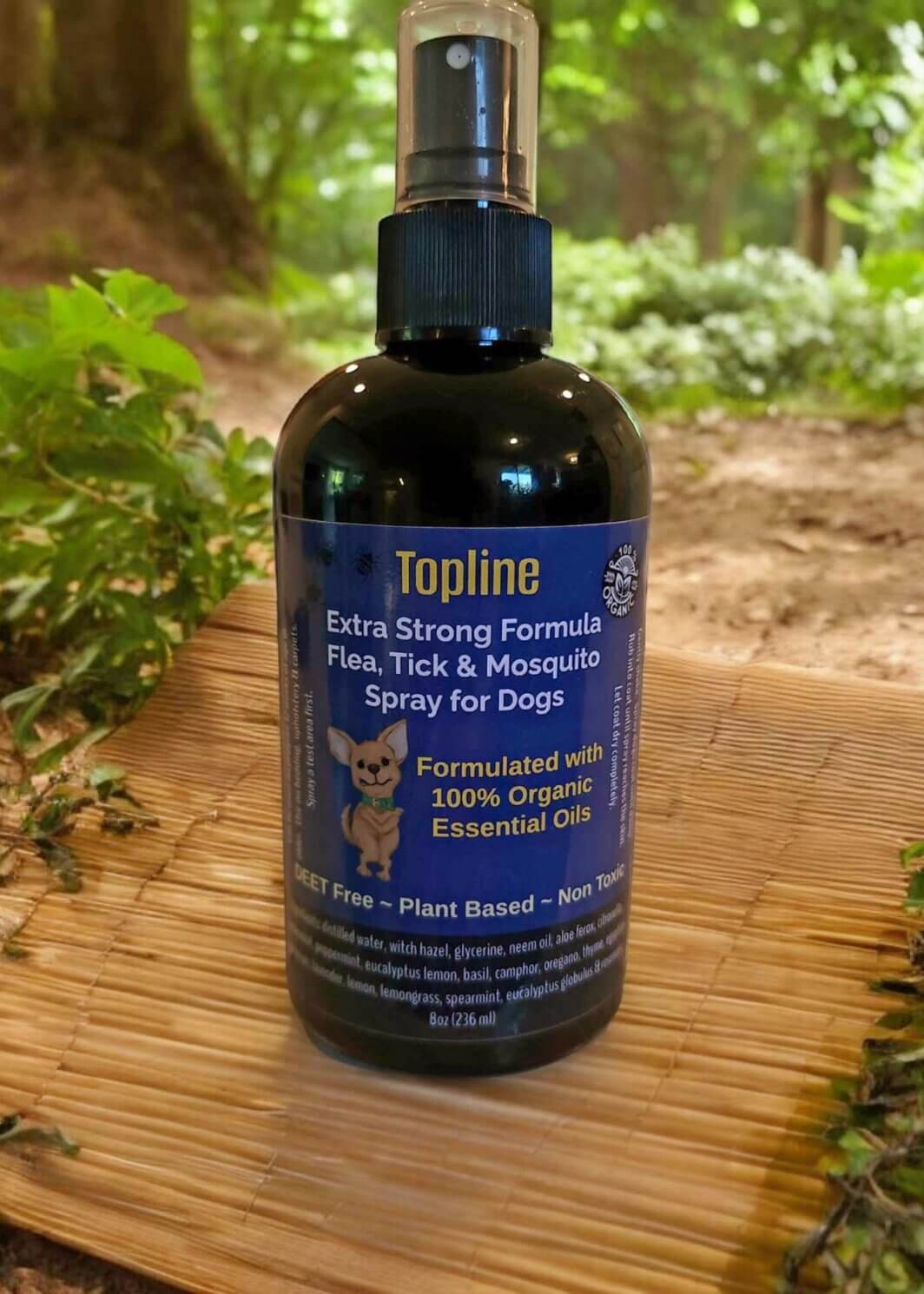 Extra Strong Organic Formula Topline Flea, Tick & Mosquito Spray for Dogs